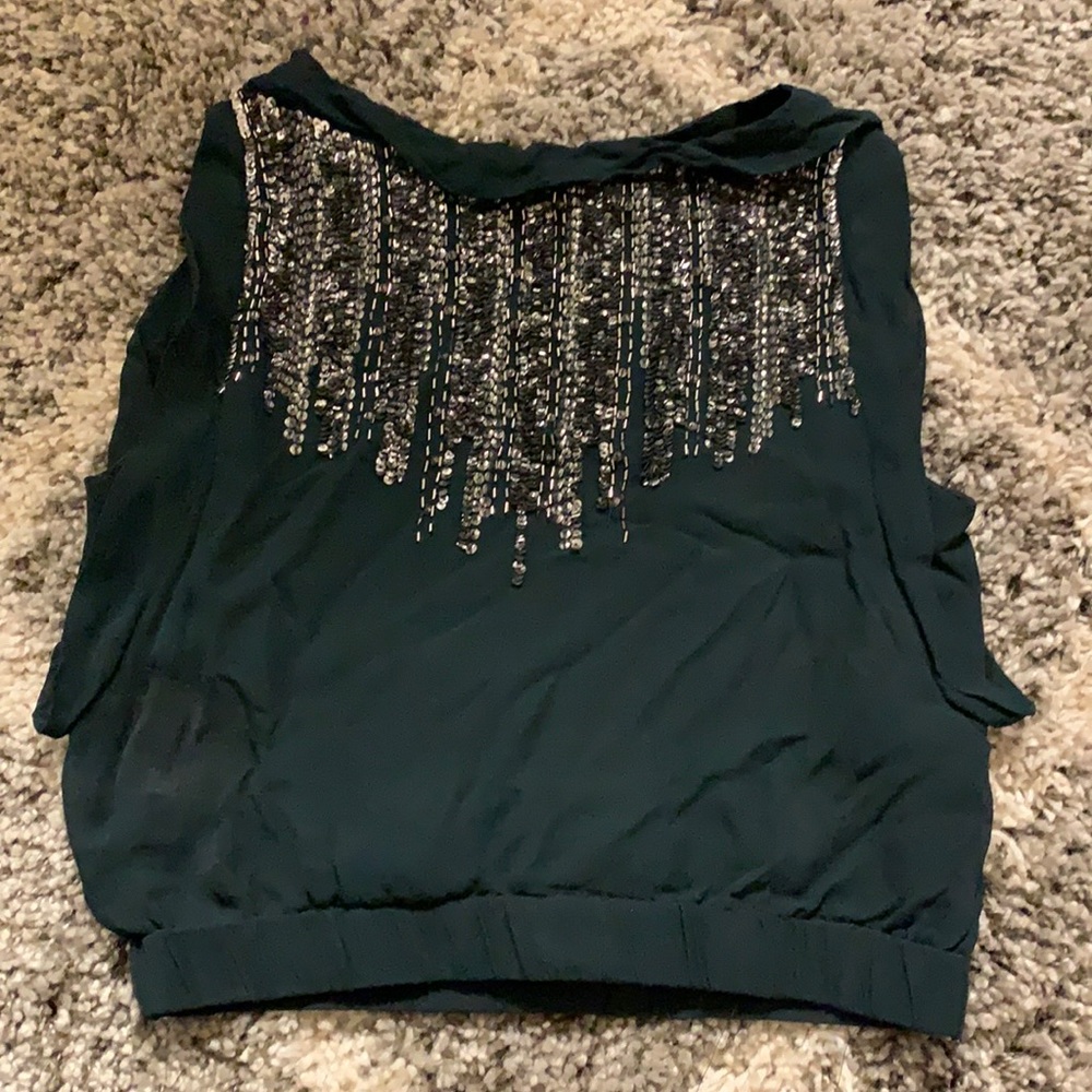 Express Sequin Crop Top sz XS